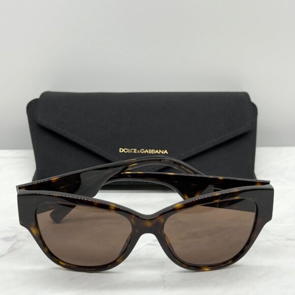 Dolce & Gabbana Womens Tortoise Shell Cat Eye Sunglasses With Case - Picture 1 of 10